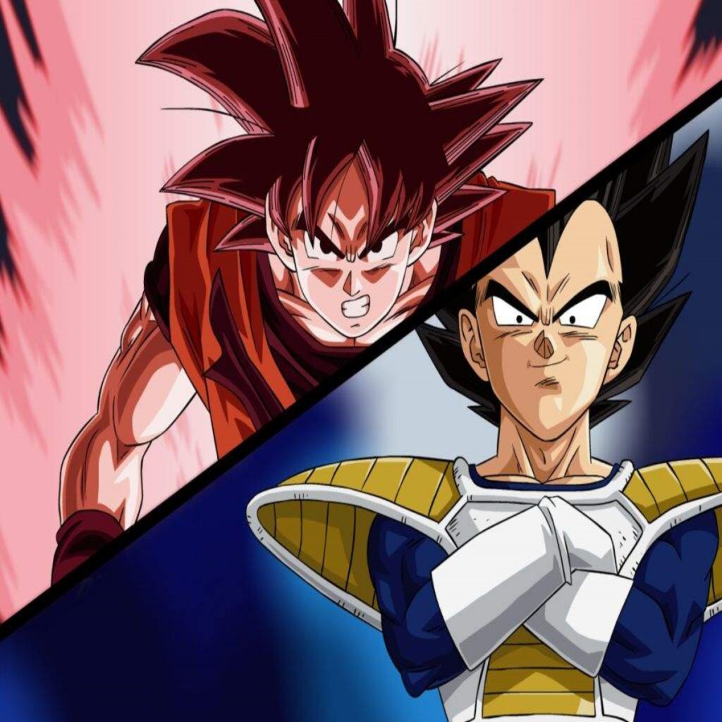 Goku and Vegeta during their first fight