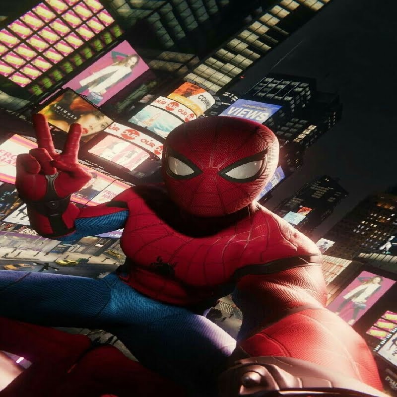 Spider-Man showing peace sign