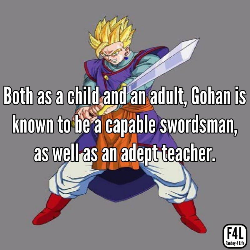 Gohan posing with Z-Sword