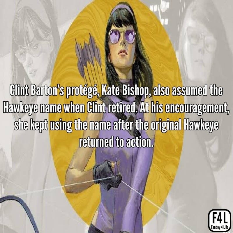 Kate Bishop posing with Bow