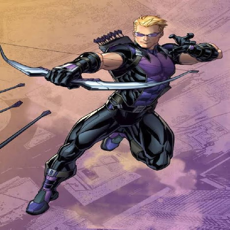 Hawkeye posing with Bow